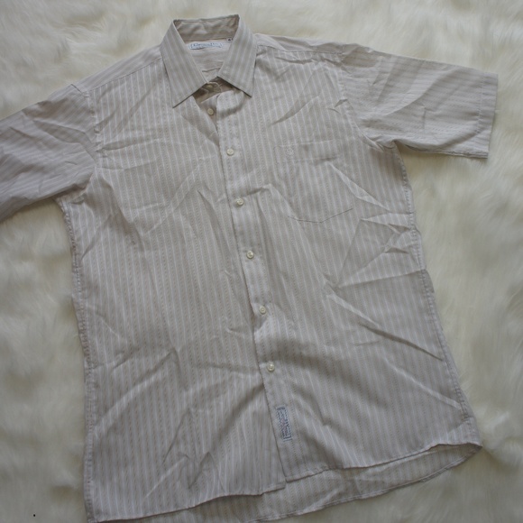 Christian Dior Other - Christian Dior short sleeve tan stripes shirt 16